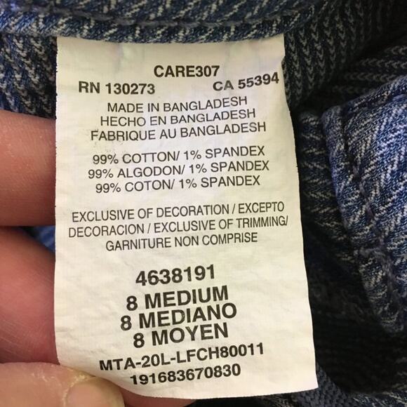 LEE Hickory Stripe Denim Utility Pants  Tapered leg Drawstring  SZ 8 - Picture 8 of 10